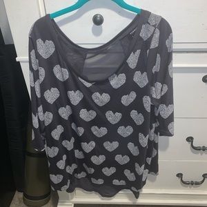 Grey blouse with hearts